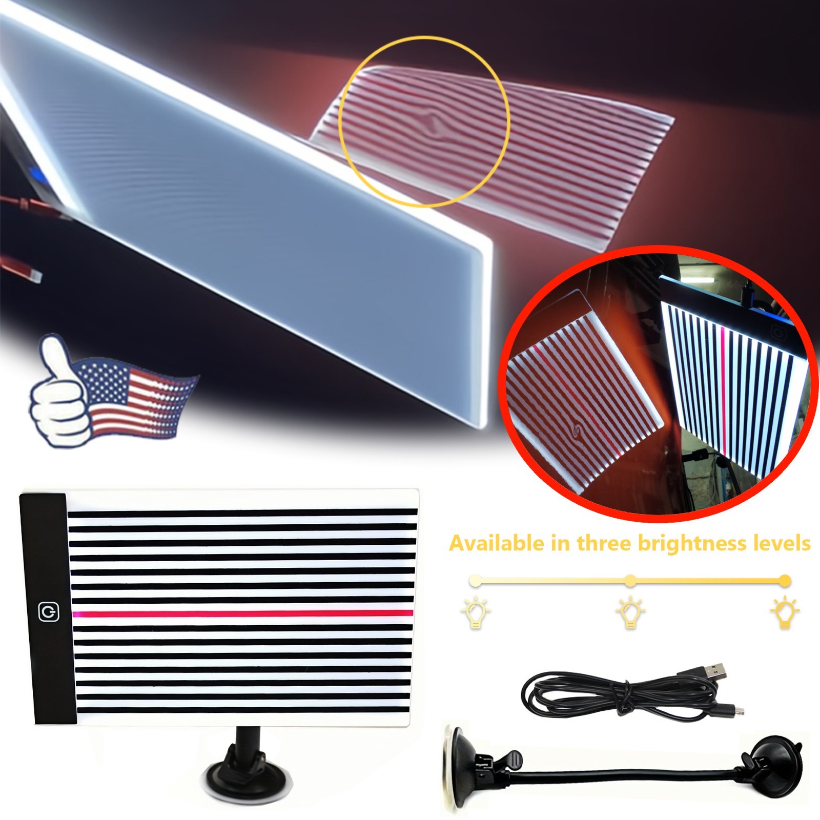 Removal Lamp Reflector LED Light Line Testing Board Paintless Dent Repair Tool