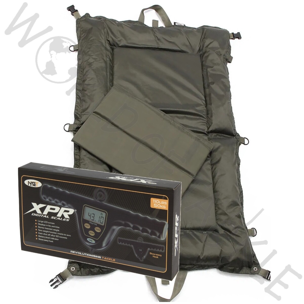 Carp Fishing Beanie Unhooking Mat NGT and T Bar XPR Scales Large Mat 104cm x64cm