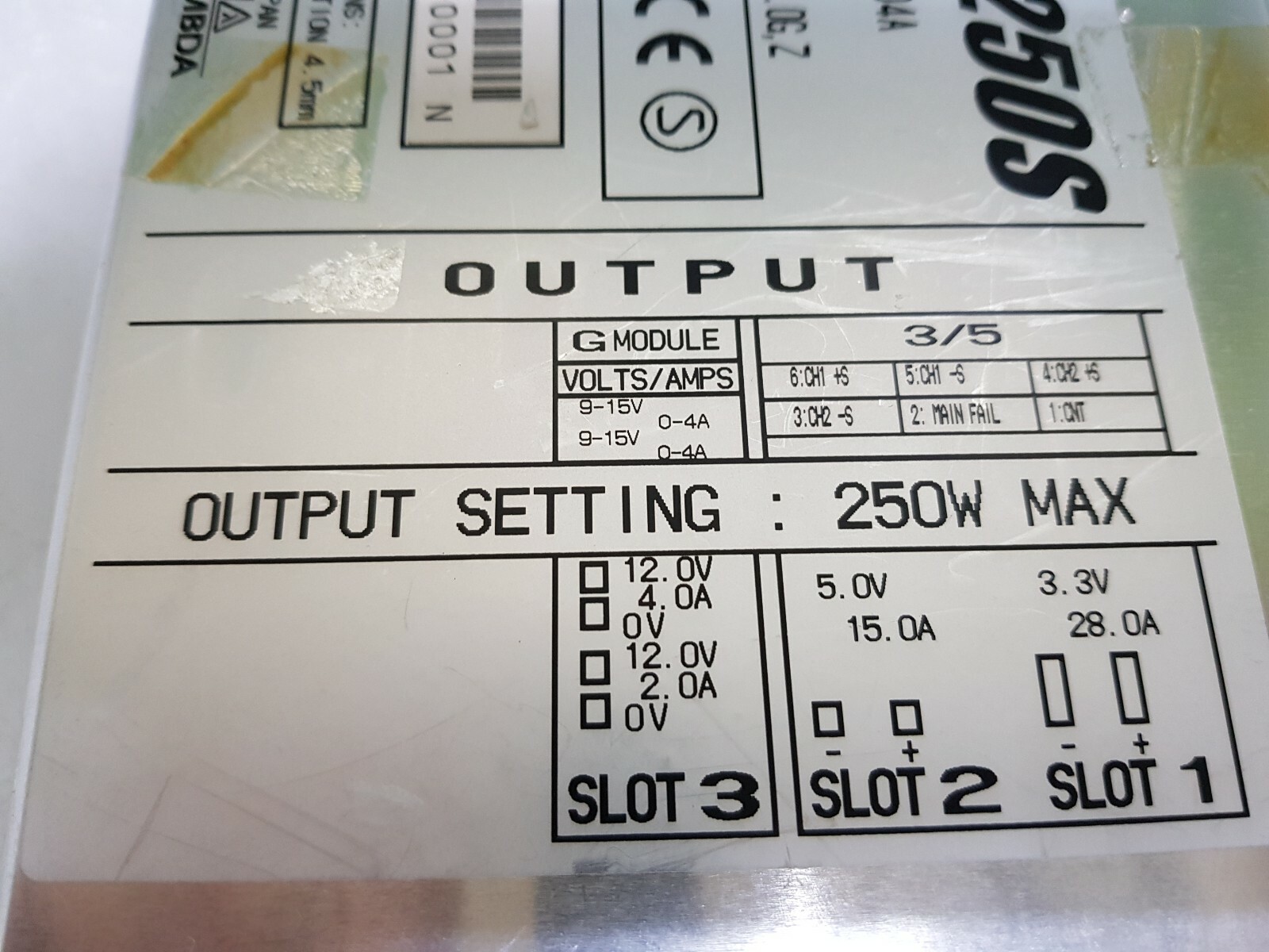 LAMBDA POWER SUPPLY Alpha 250S MA2500204A 250W
