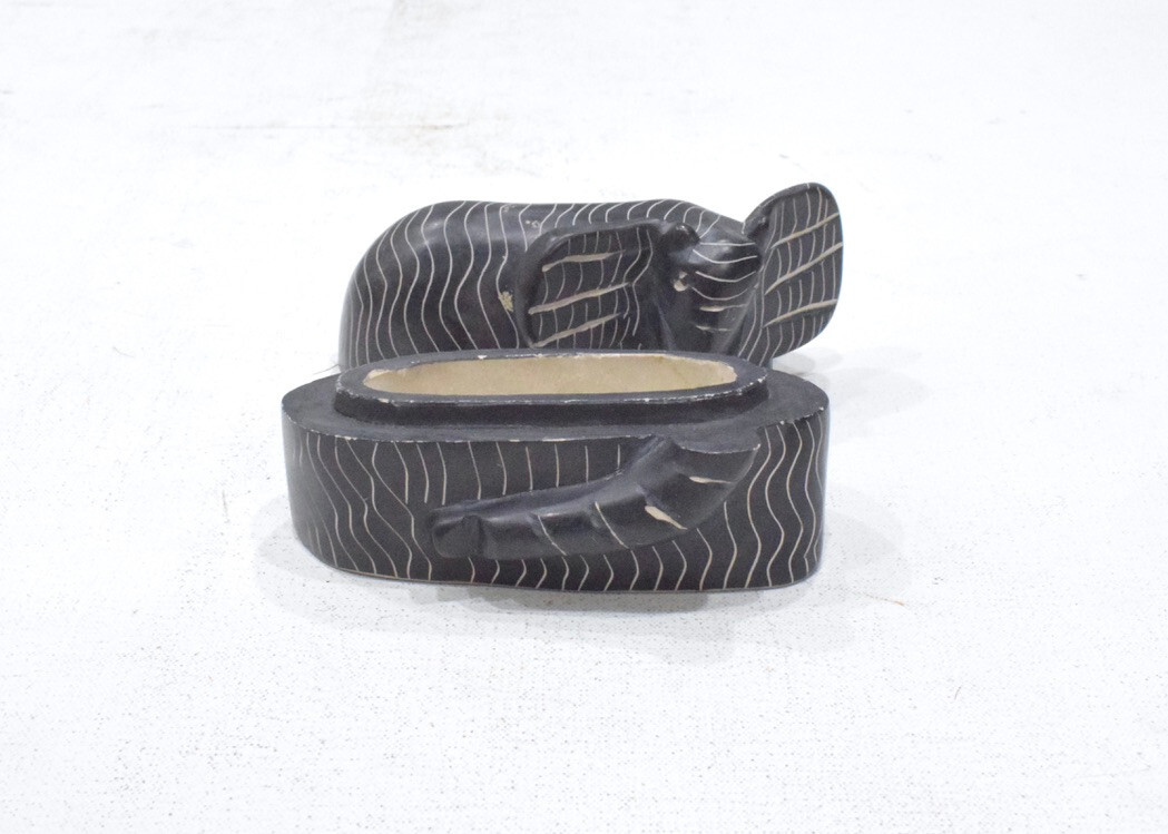 African Soapstone Elephant Design Box Kenya