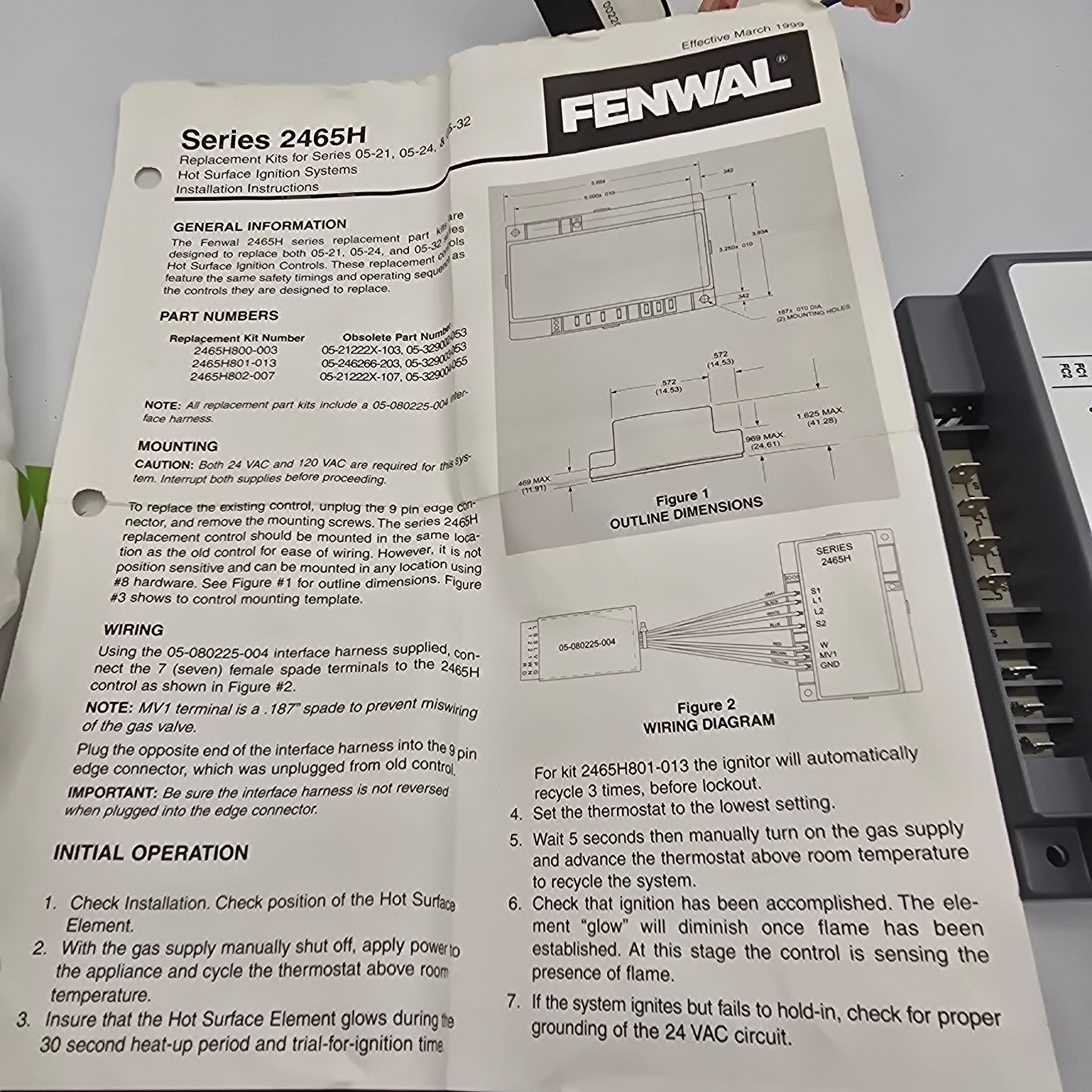 FENWAL Triton 2465H 600-007 Surface Ignition Control Module new with damaged box