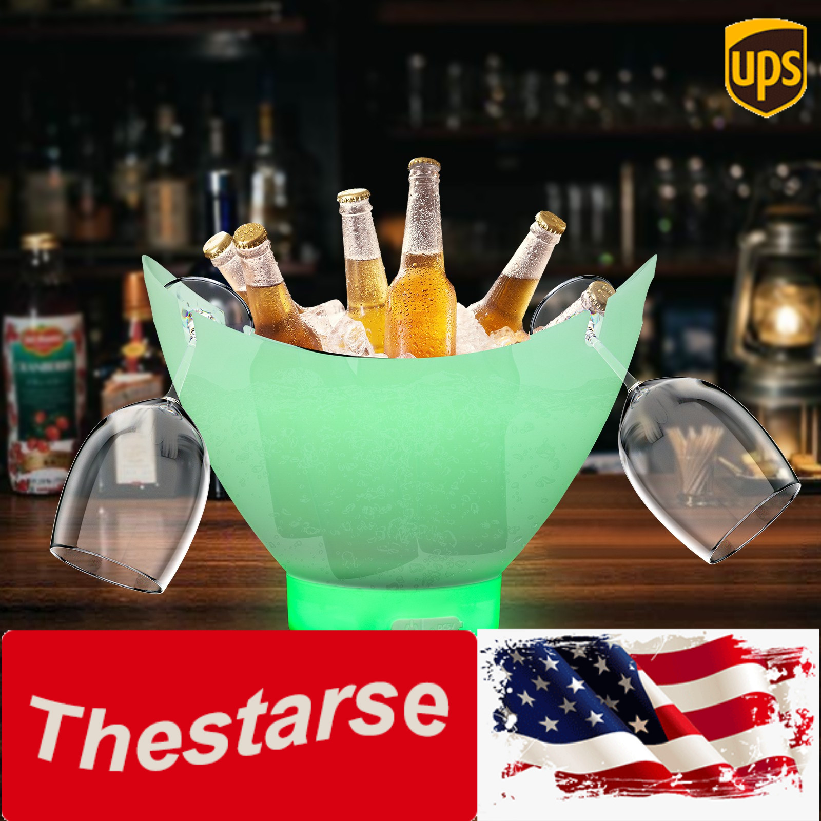 4* 7L LED Wine Ice Buckets Tabletop Led Wine Ice Bucket For Bars, Ktv, Parties