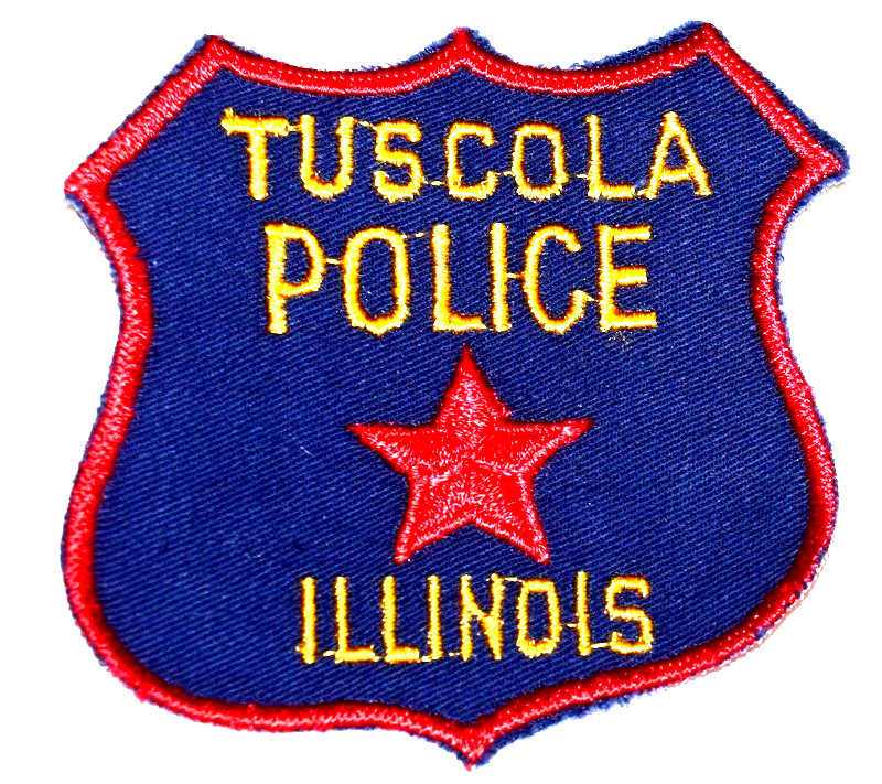 TUSCOLA – POLICE - ILLINOIS IL Sheriff Police Patch RED STAR VINTAGE OLD MESH