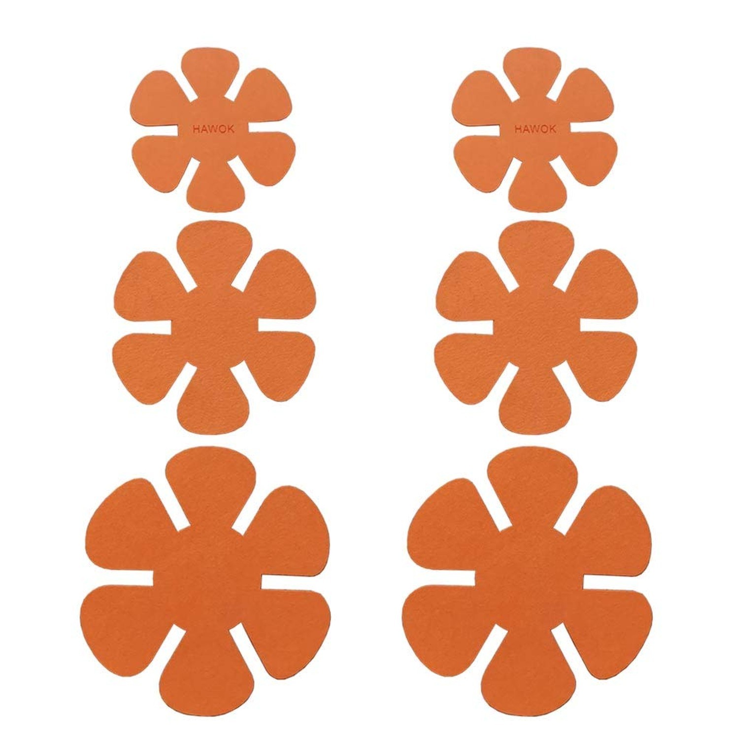 HAWOK Pot/Pan Non-Woven Protectors-Set of 6 and 3 Different Size Orange…