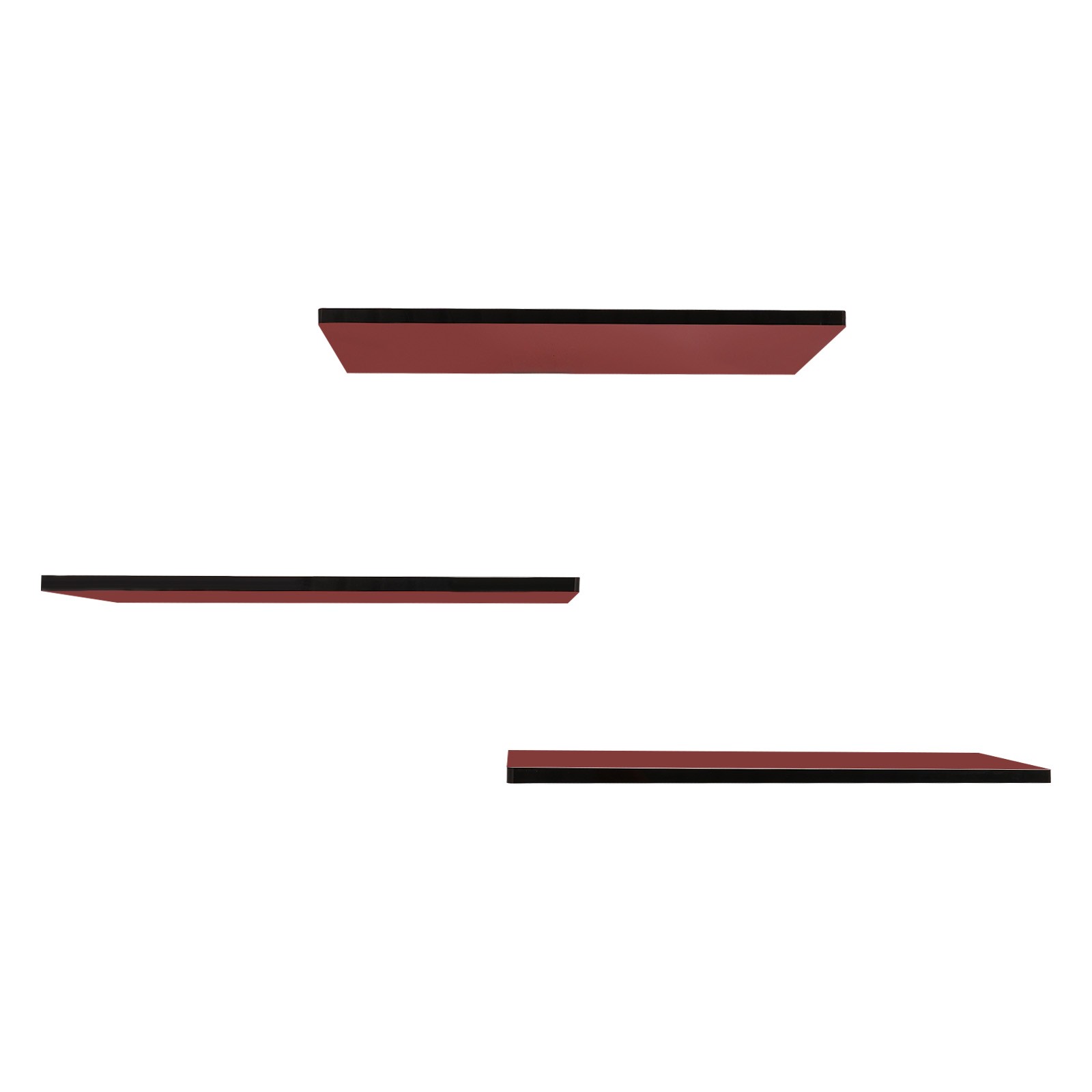 3pcs Brown Acrylic Floating Shelves Wall Mounted Shelf Floating Shelf Organizer