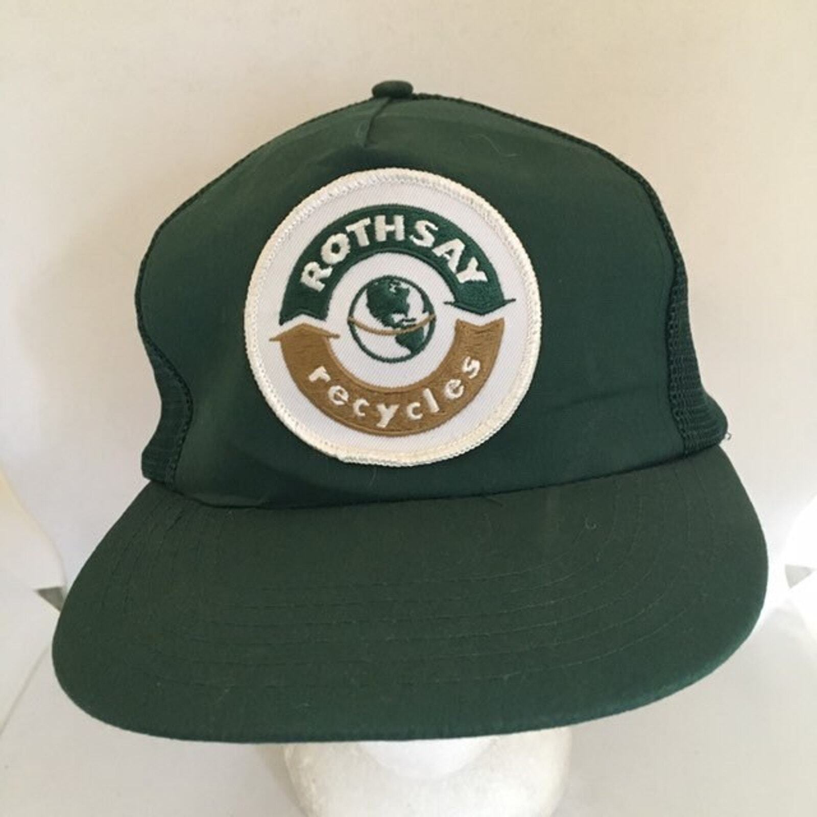 Vintage Rothsay recycle Trucker Snapback hat 1990s 80s Z1