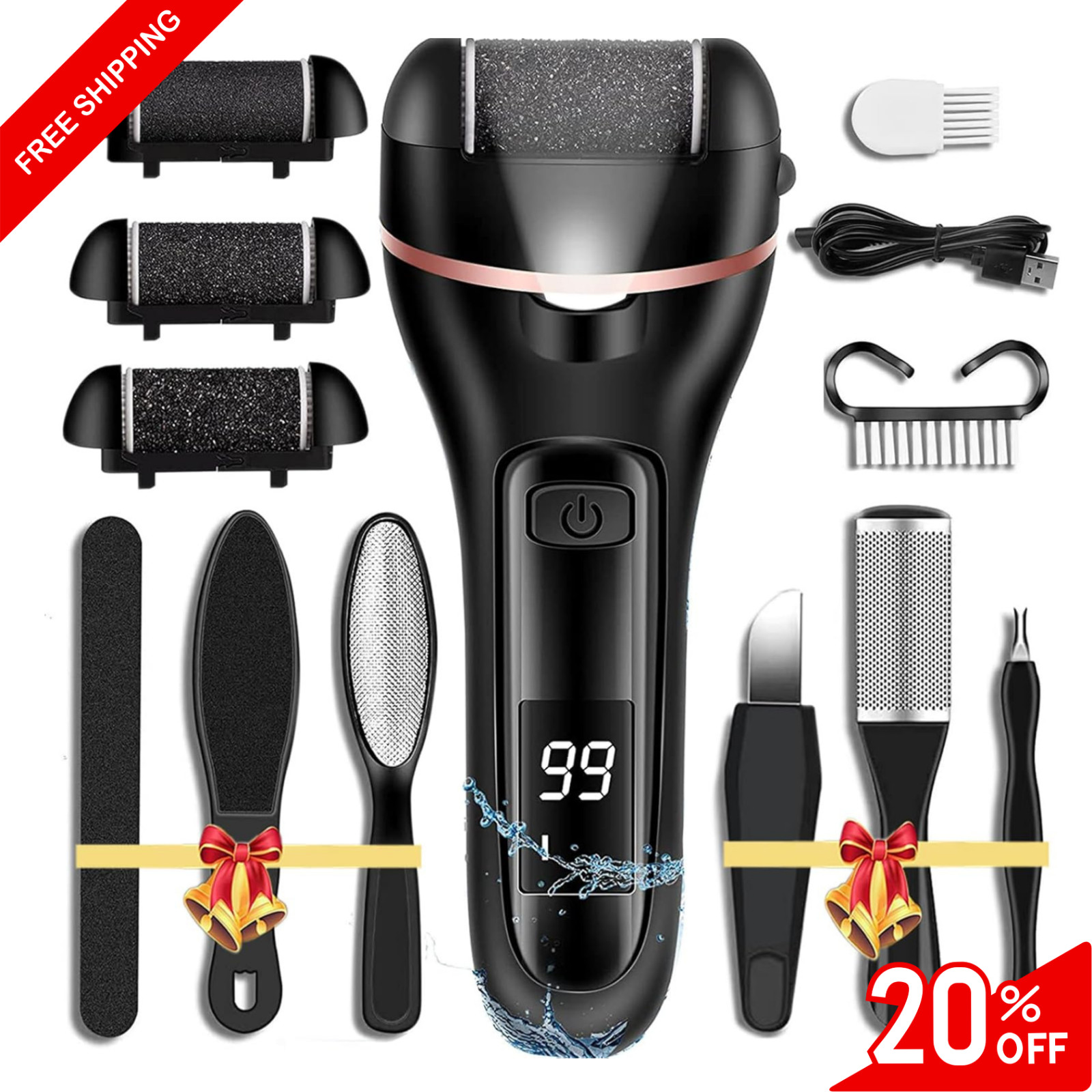 Electric Callus Remover for Feet 13-in-1 Pedicure Kit Foot File Hard Skin Smooth