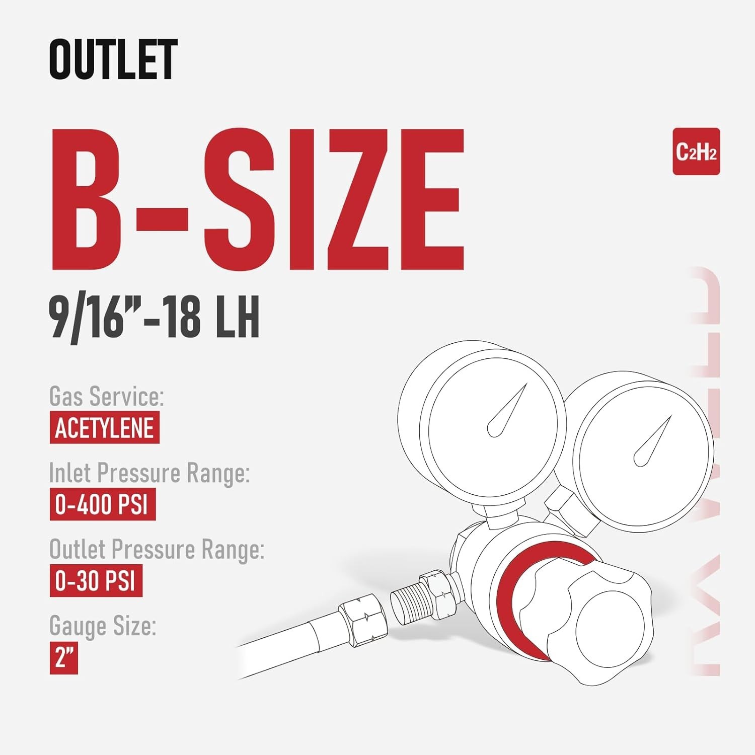 Durable Oxygen & Acetylene Regulators Set with Dual Gauges - PC Handle Included
