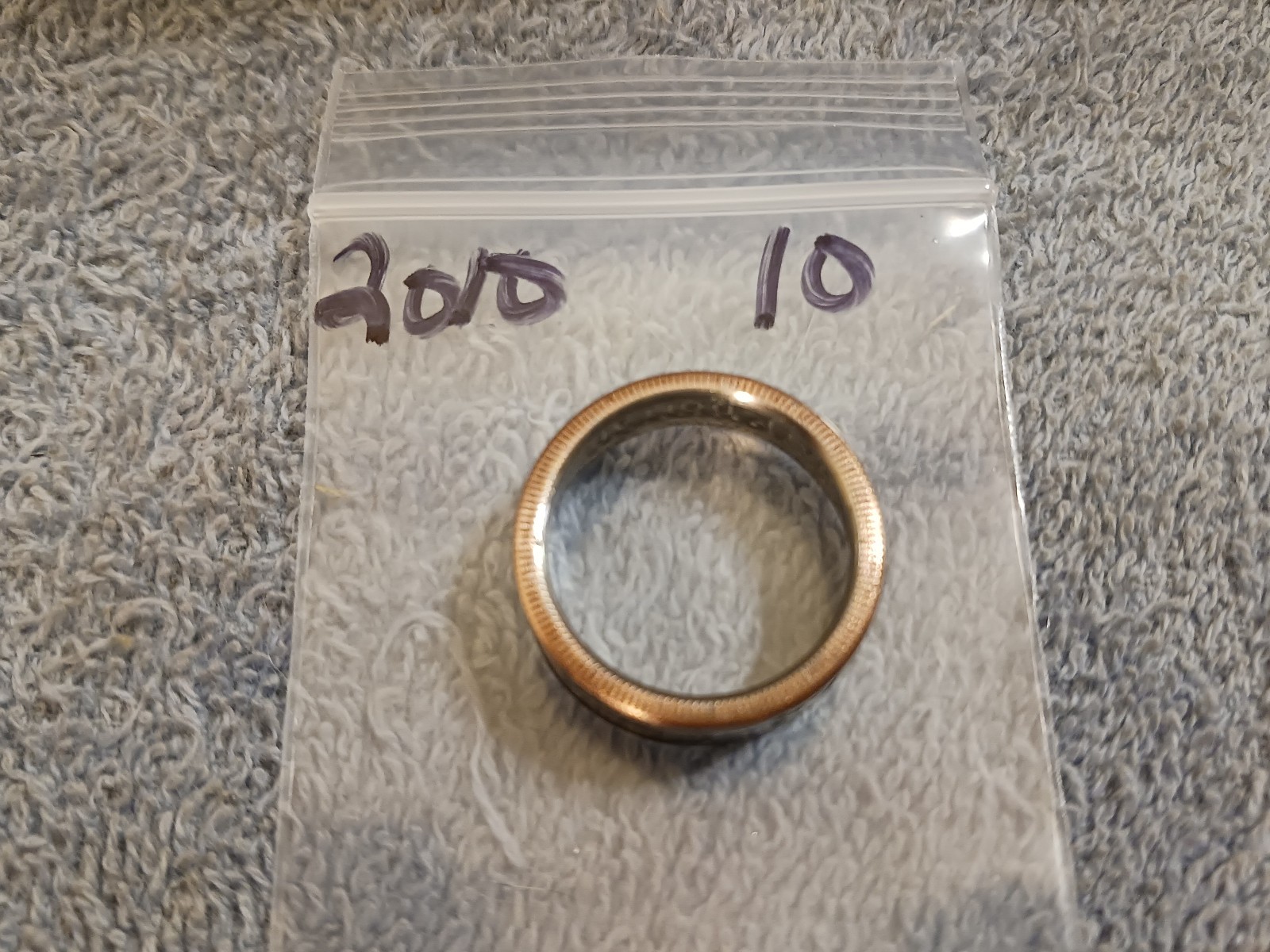 2010 Kennedy Half Dollars size 10 coin ring handmade mixed metals