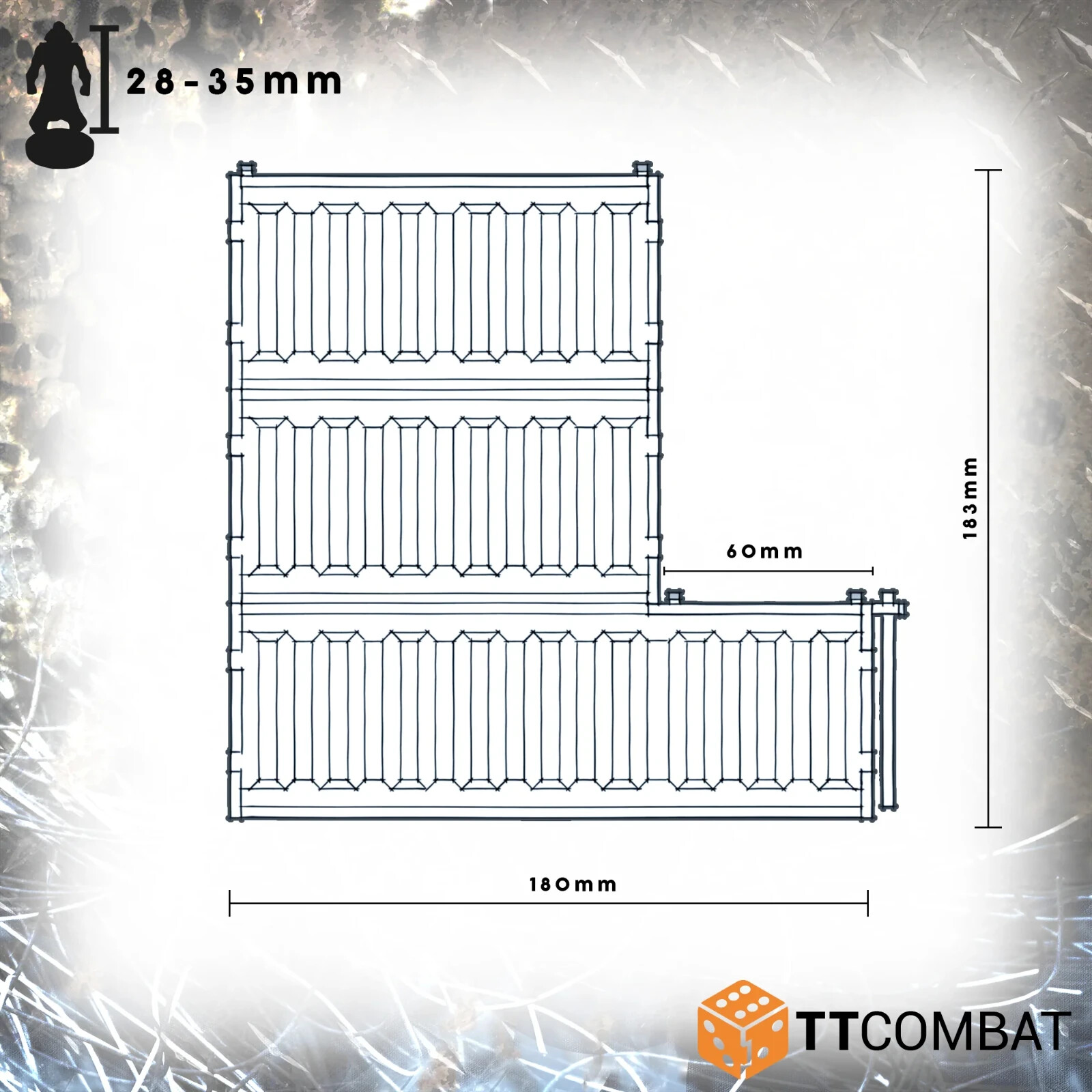 TTCombat TTSCW-SFG-166 Goliath Container Wall (Sci-Fi Gothic) Terrain Kit