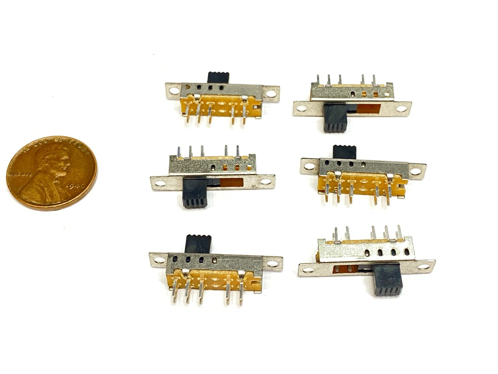 25 Pieces Slide switch SS24E04 2P4T 10pin vertical double row toggle