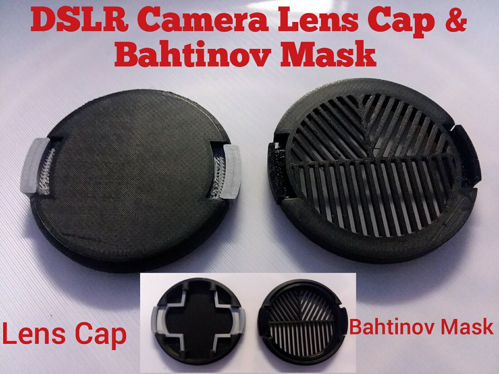 52mm Thread DSLR Camera Lens Cap & Bahtinov Focus Mask Combo Deal