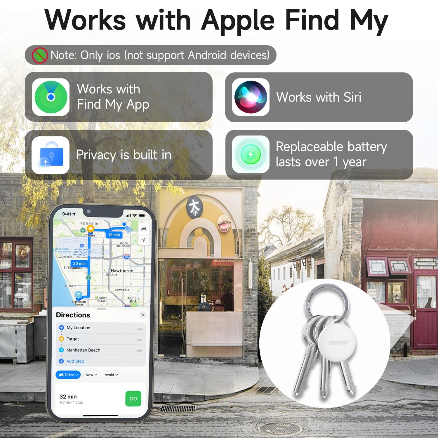 2026 New [Apple MFi Certified] (iOS Only) Air Tags-4 Pack, Bluetooth Tracker ...