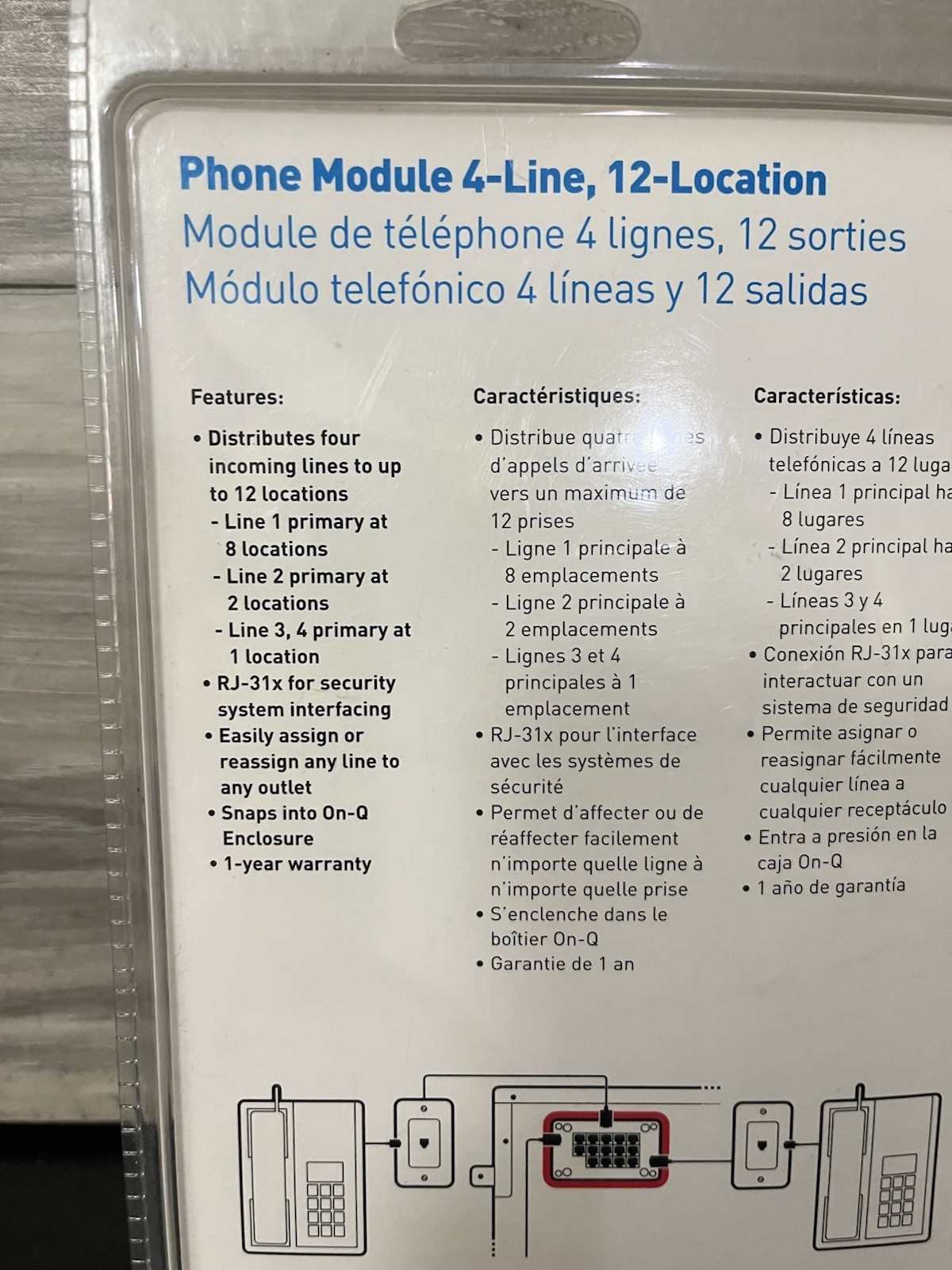 New Legrand ON-Q Phone Input Module 4 Line 12 Location