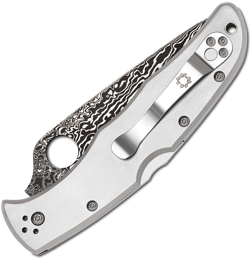 Spyderco Endura 4 Titanium Damascus Folding Knife 3.75"