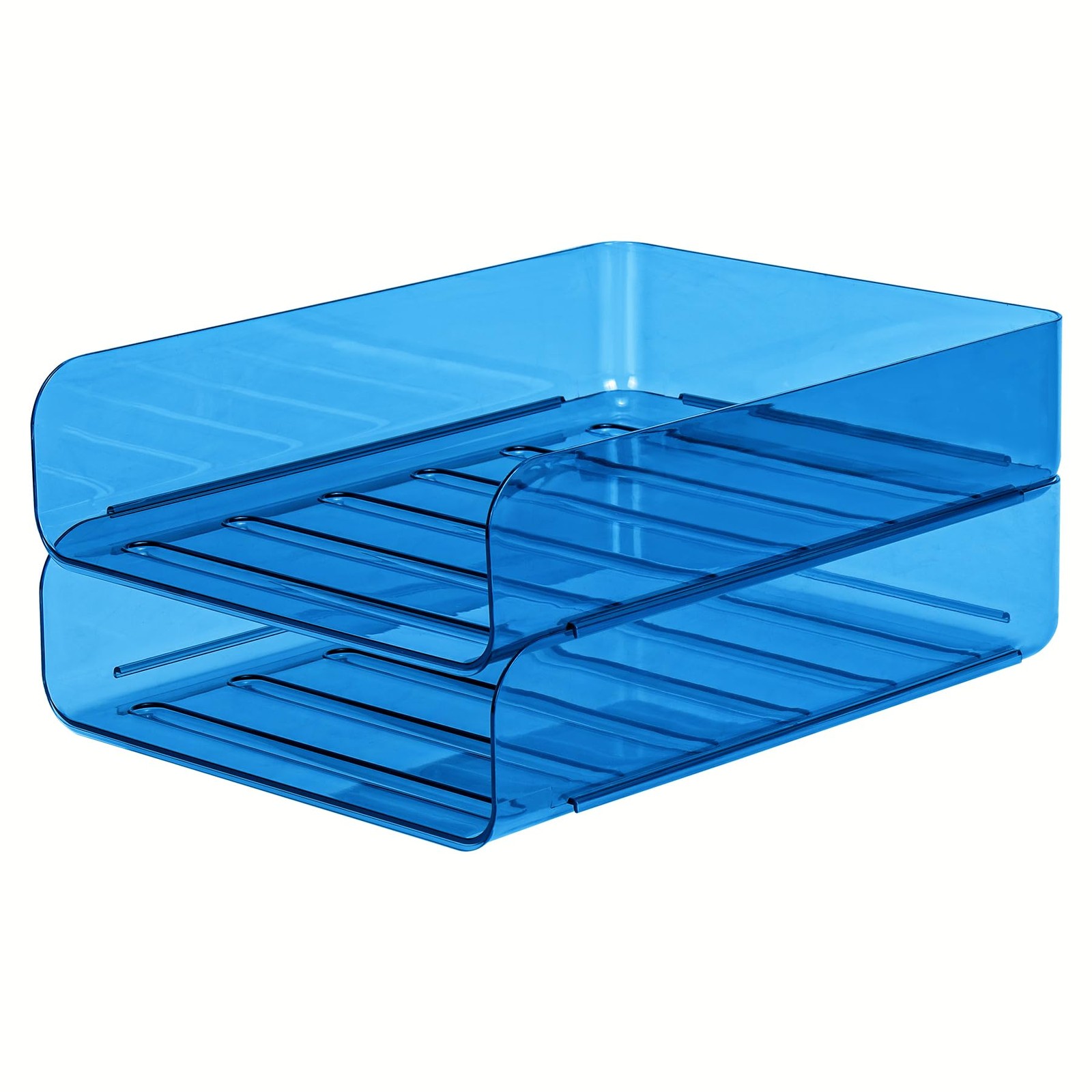 2 Pack Stackable Tray File Organizer for Desk, Office Organizer and Storage f...