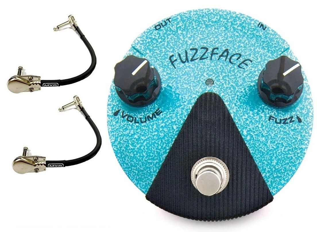 Dunlop FFM3 Jimi Hendrix Fuzz Face Mini Turquoise Guitar Pedal ( 2 MXR CABLES )