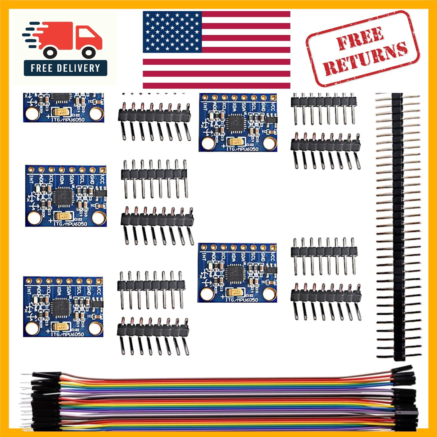5PCS MPU-6050 3 Axis Gyroscope Accelerometer Sensor for Arduino Projects