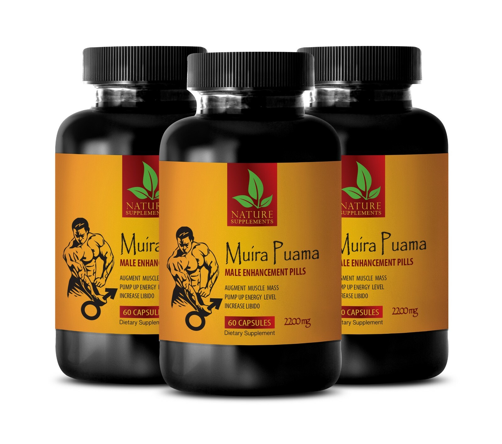 enhancement all male natural - MUIRA PUAMA 2200MG - female aphrodisiac 3 Bottles