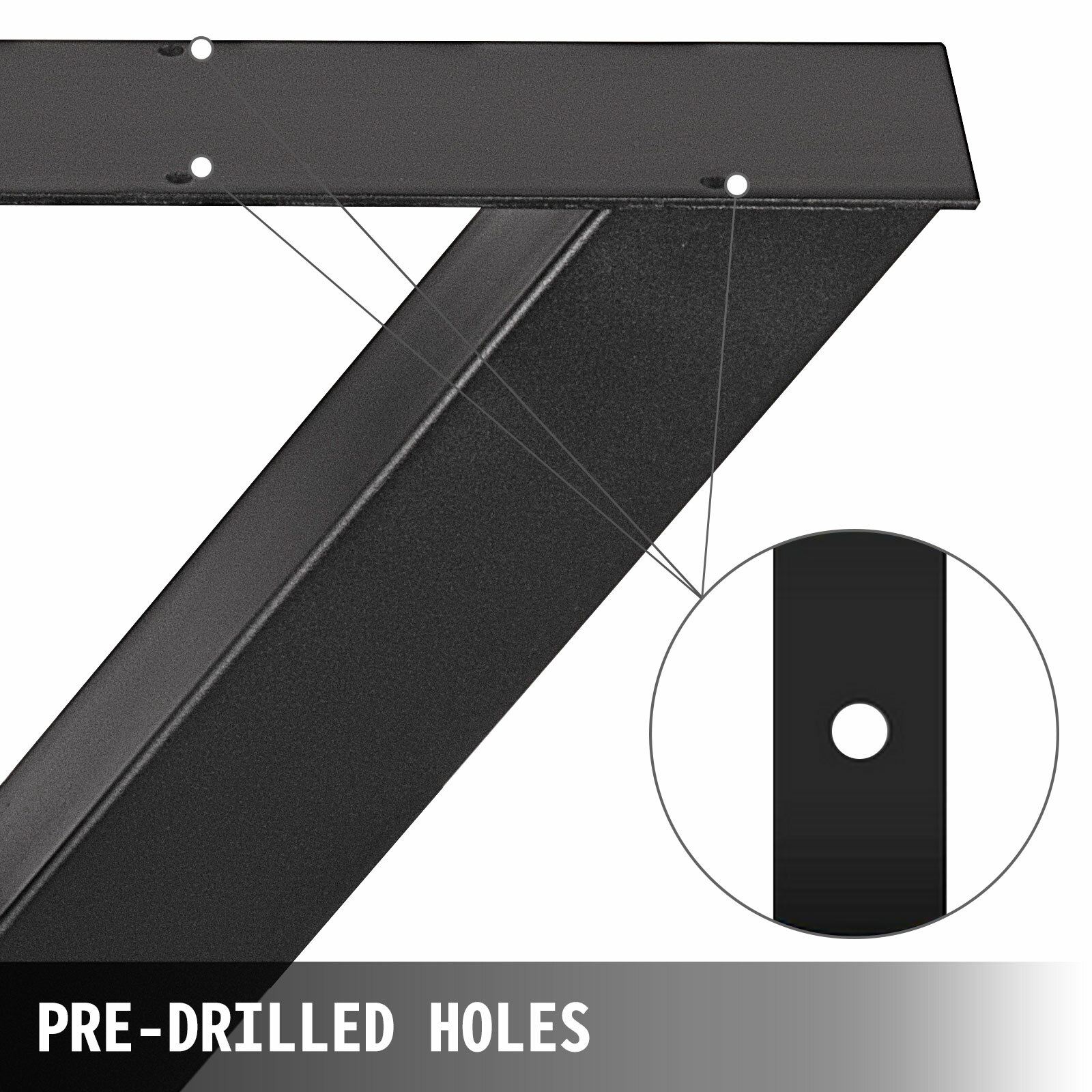 2Pcs Table Legs Endurance Solid Steel Metal Heavy Duty Furniture Legs 28" x 24"