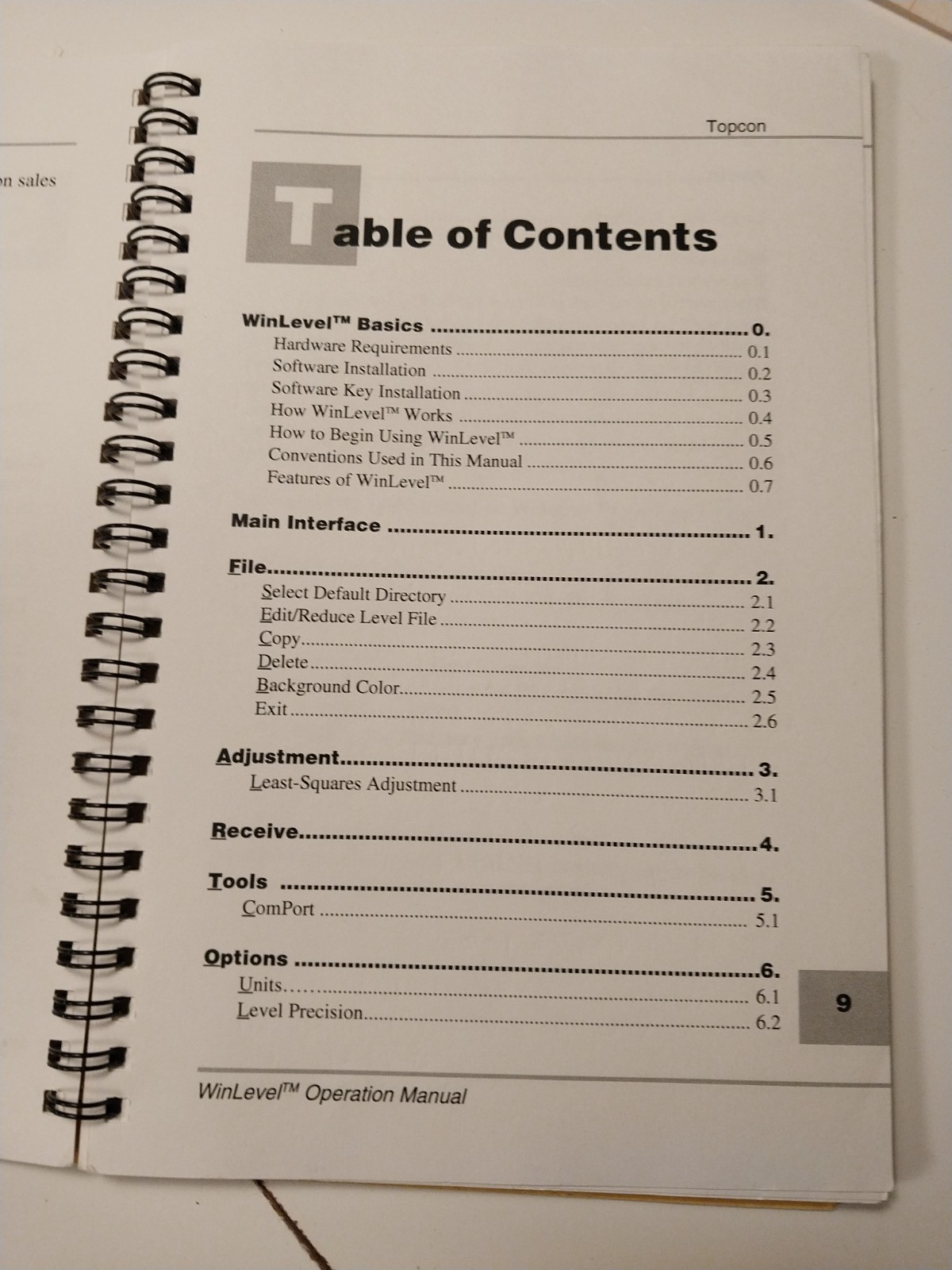 TopCon Positioning Systems WinLevel Operation Manual