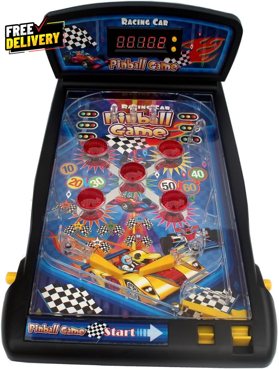 Electronic Tabletop Pinball Game Arcade with Lights Sounds LED Scoreboard…