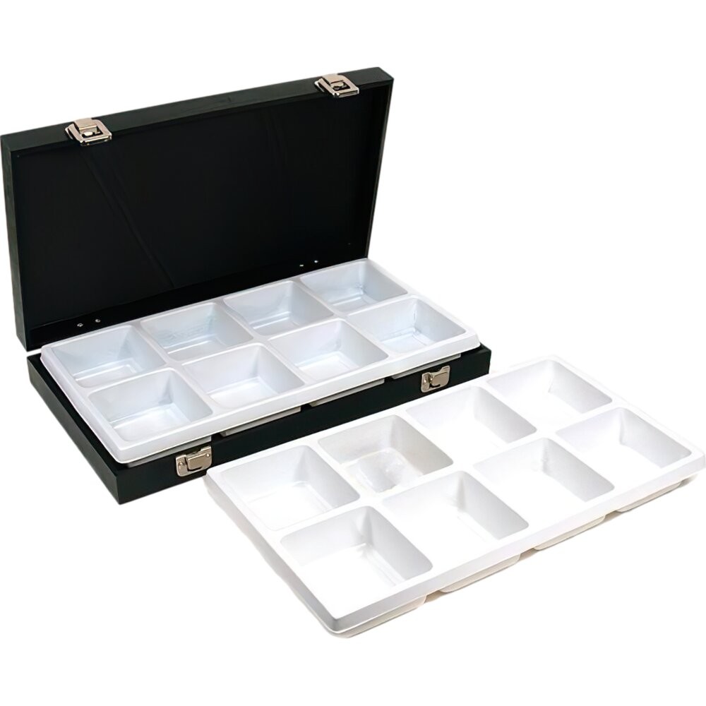 16 Pocket Watch Jewelry White Display Tray Travel Case