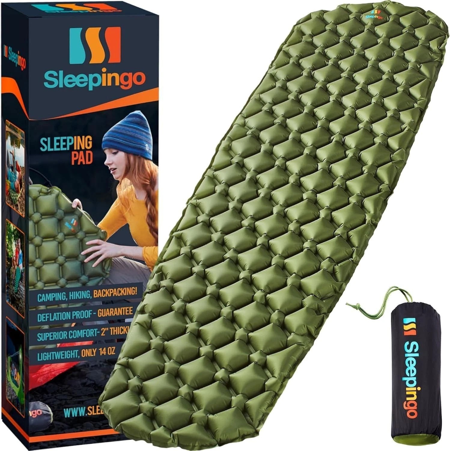 Ultralight Sleeping Mat - Inflatable & Compact Camping Air Mattress for Backp...