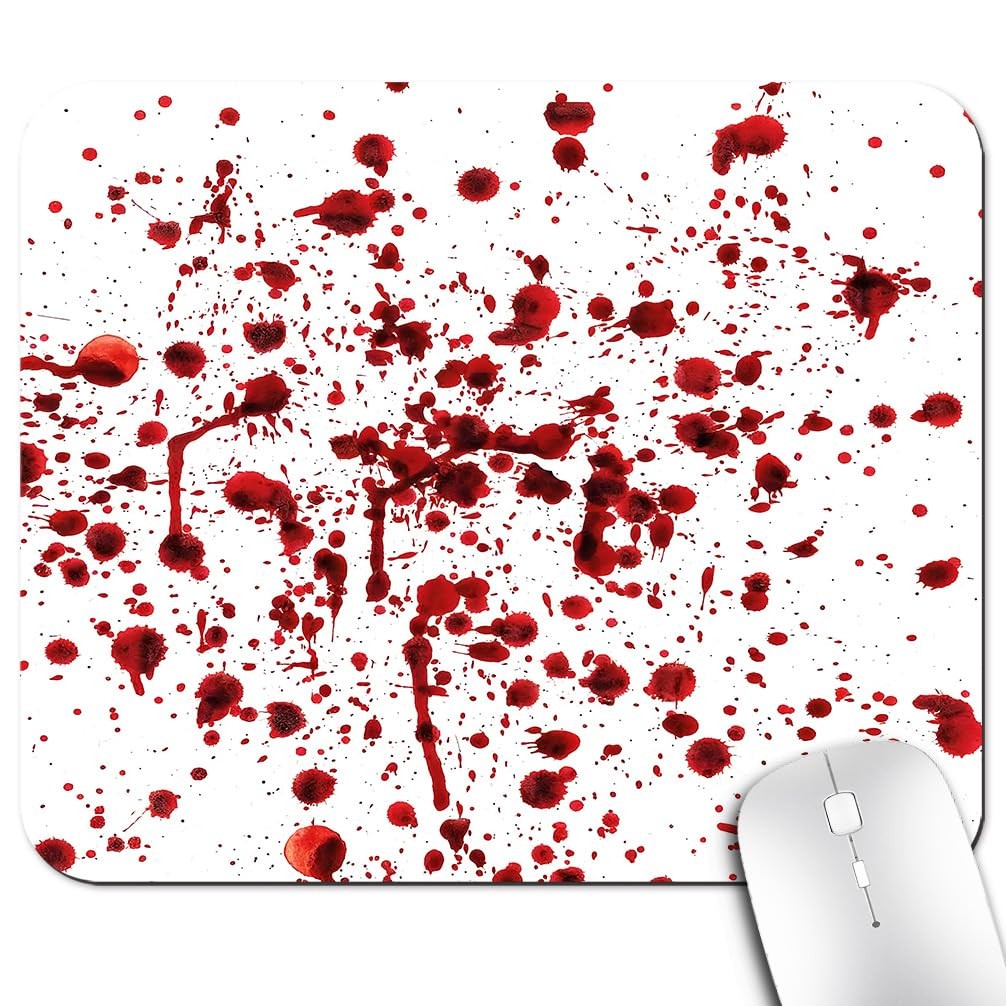 Horror Halloween Print Mouse Pad, Splashes 7.9L x 9.5W inches, Gift
