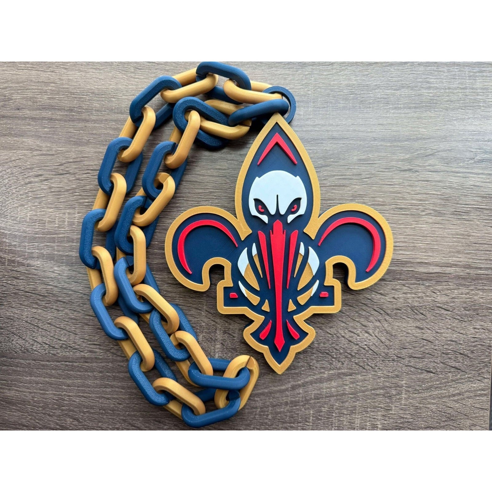 New Orleans Pelicans Oversized Necklace, Pendant Chain [Made To Order]