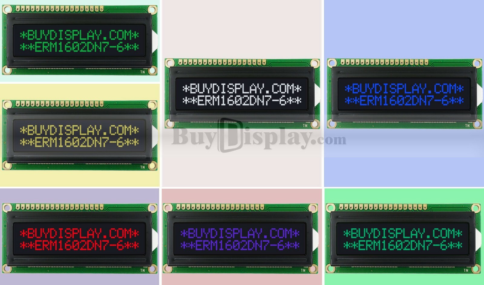 7 Mode RGB Backlight FSTN Negative Mode 16X2 1602 Character LCD Display LCM