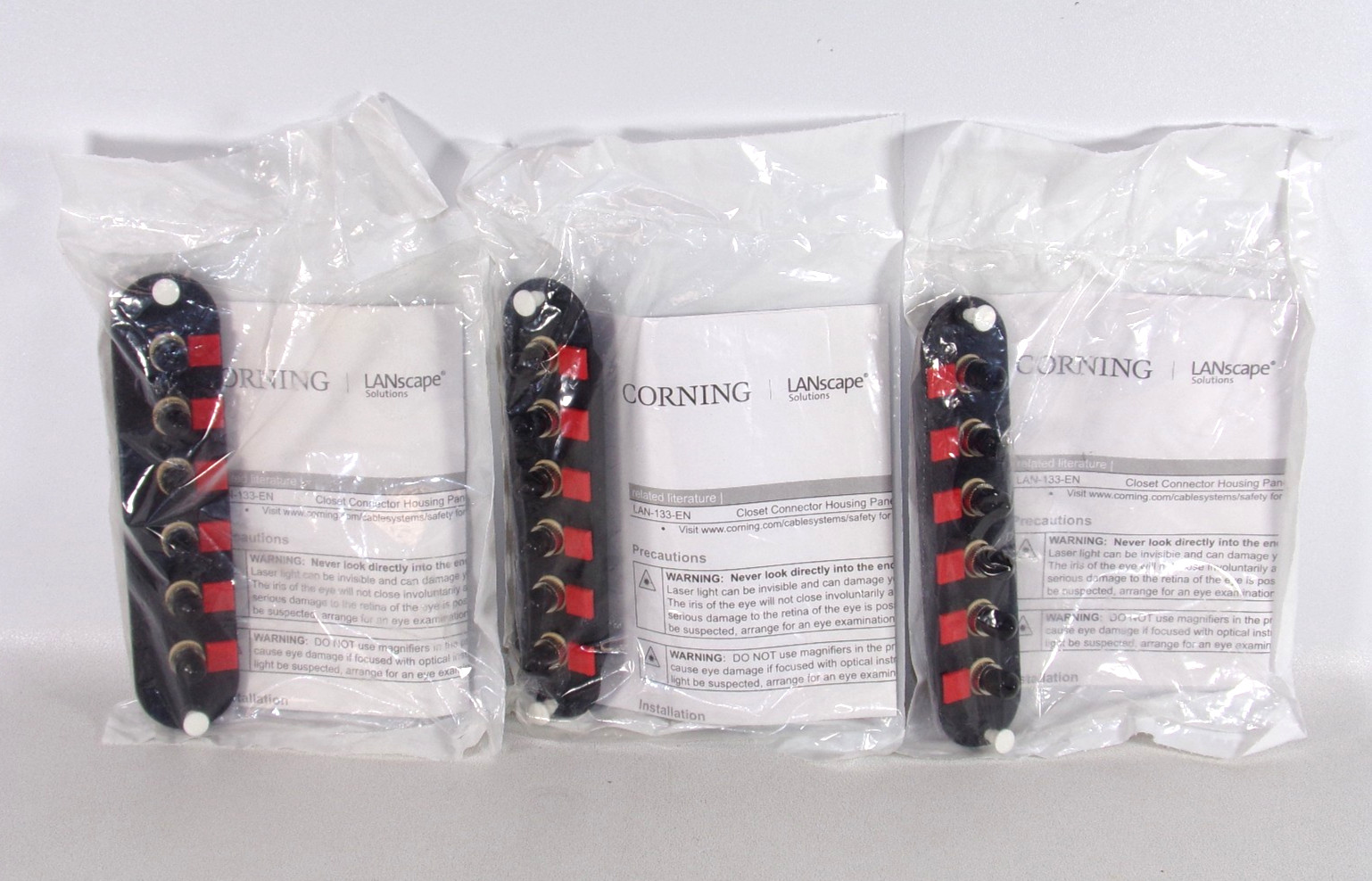 Corning CCH-CP06-25T Closet Connector Housing Panels W/6 MM Thrd ST Simplex, 3ct