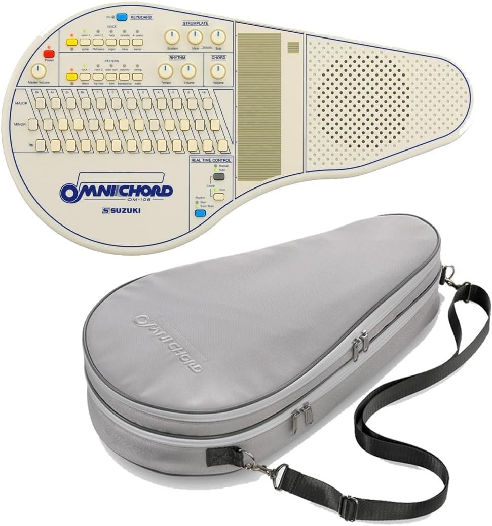 SUZUKI Omnichord OM-108 + Case Set Strumplate Auto Bass Chord Electron Japan New