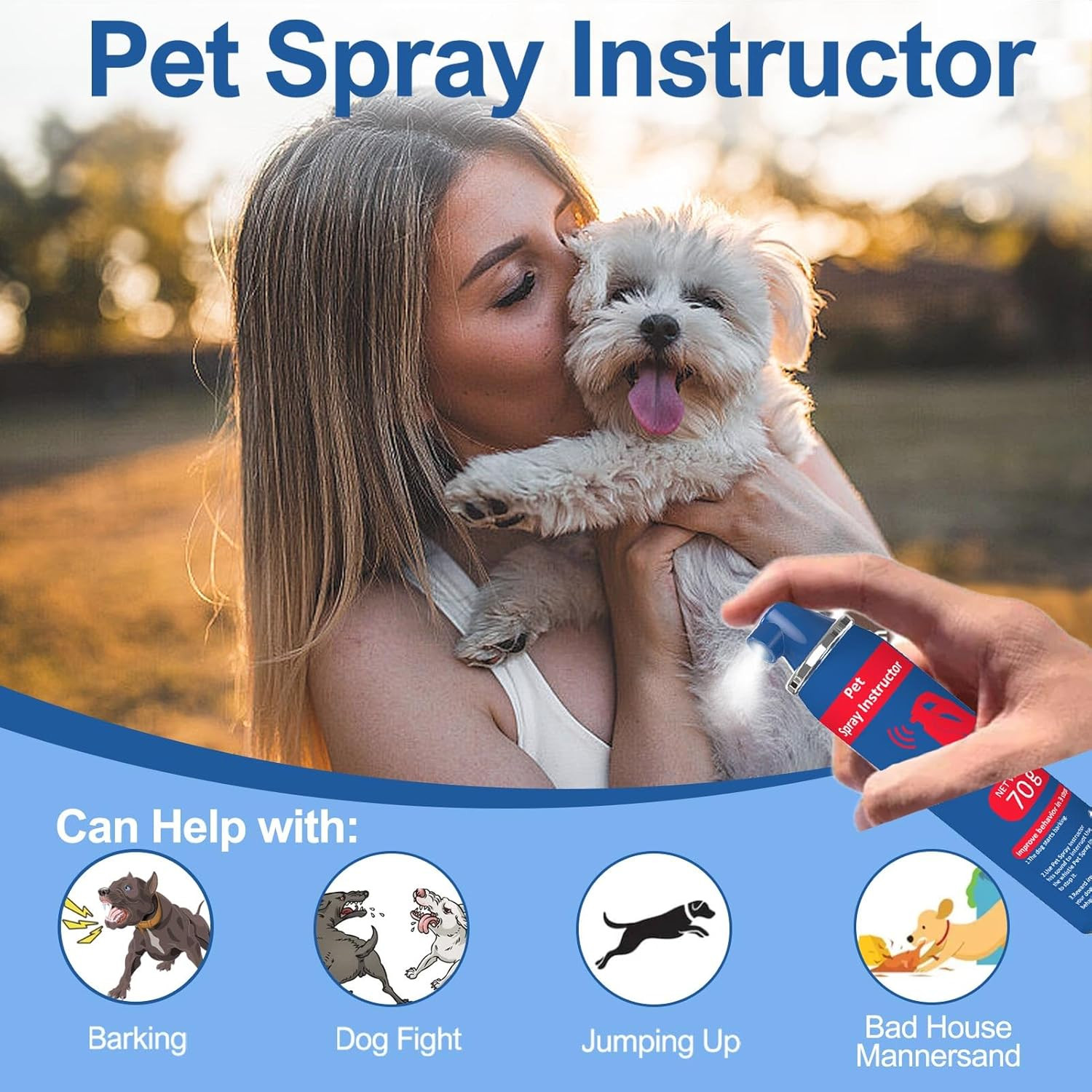 Corrector Spray Dog Trainer 70Ml 1 Pack Pet Trainer Spray, Corrector Spray for D