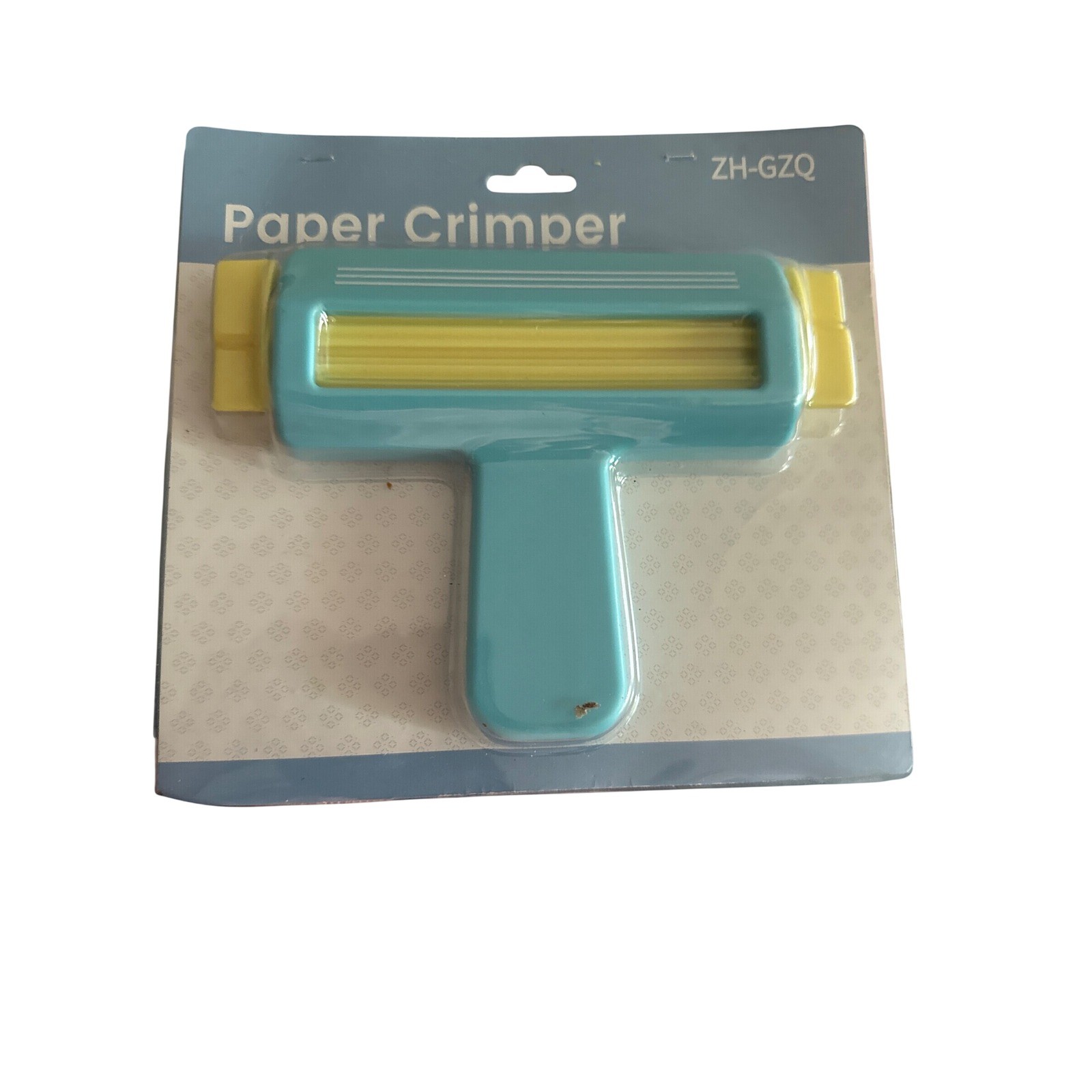 Paper Crimper Handheld Corrugated Texture Roller Tool ZH-GZQ Teal Yellow New