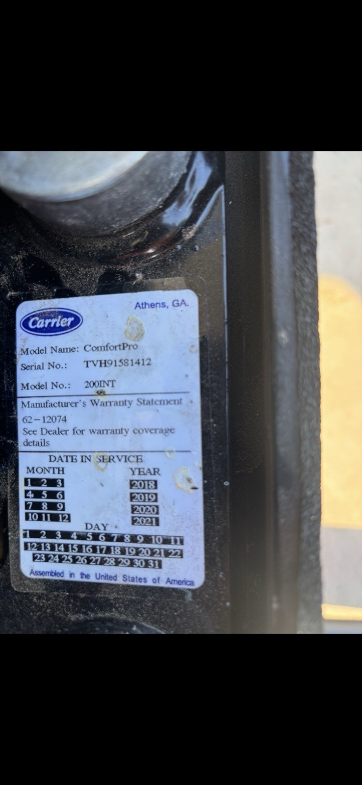 Carrier apu unit