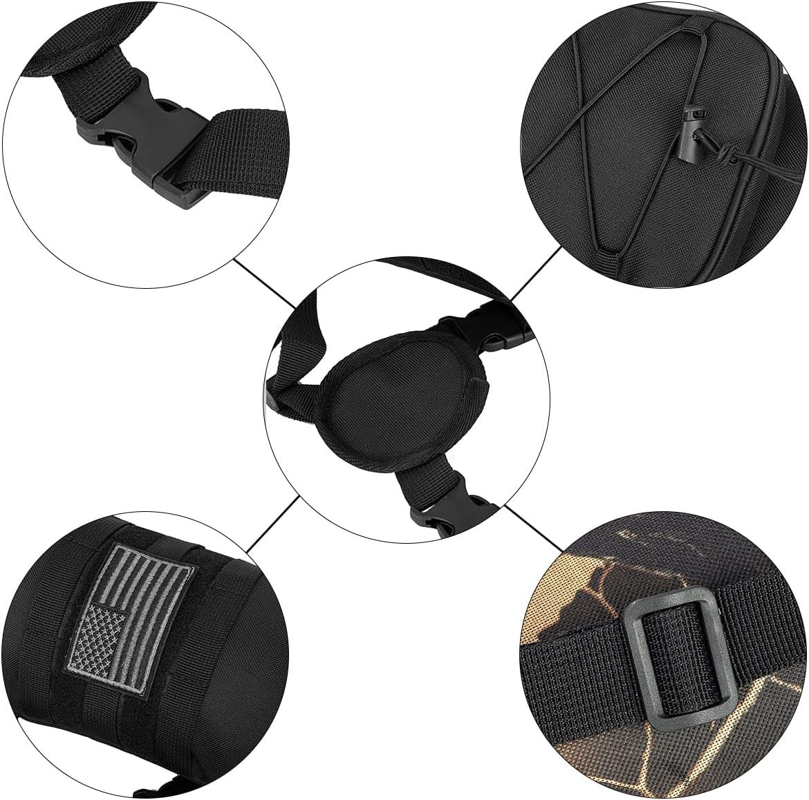 Archery Quiver for Arrows Multi-Function Back with Molle System Tactical Arrow H