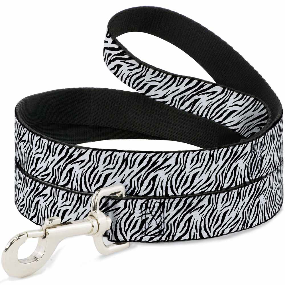 Dog Leash Zebra 2 White NARROW 0.5"