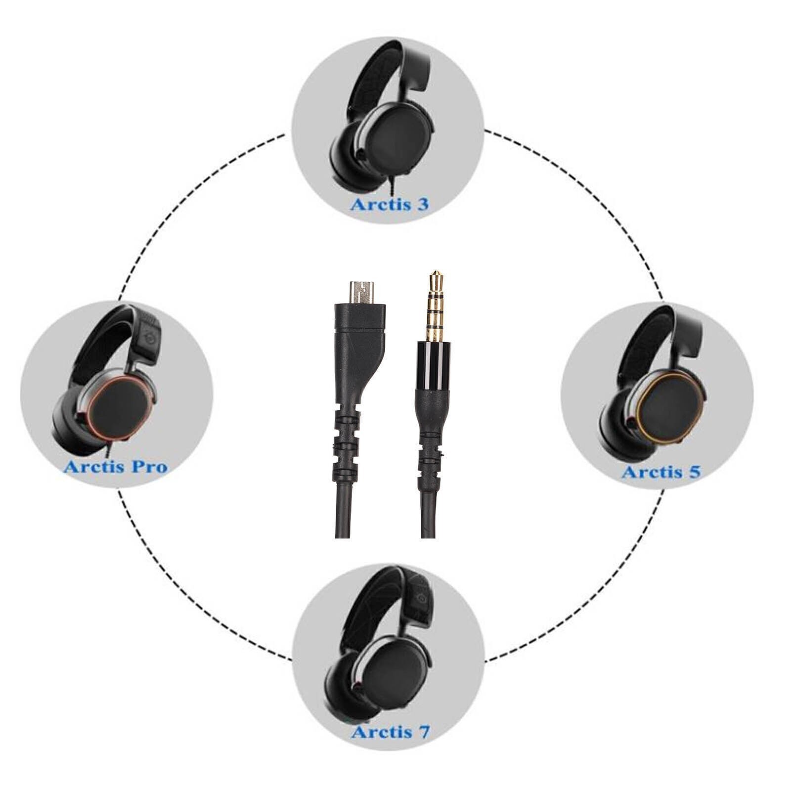 Headphone Sound Cable Replacement Compatible for SteelSeries Arctis 3 Arctis 5