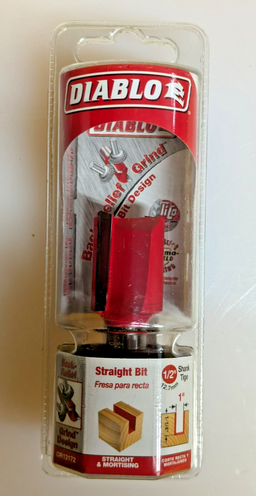 Freud Diablo DR12172 Router 1/2 inch Shank 1 in x 1-1/4 in. Carbide Straight Cut