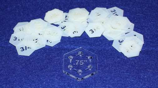 Mylar 3/4" (sides measure 3/8")  Hexagon- 51 Piece Set
