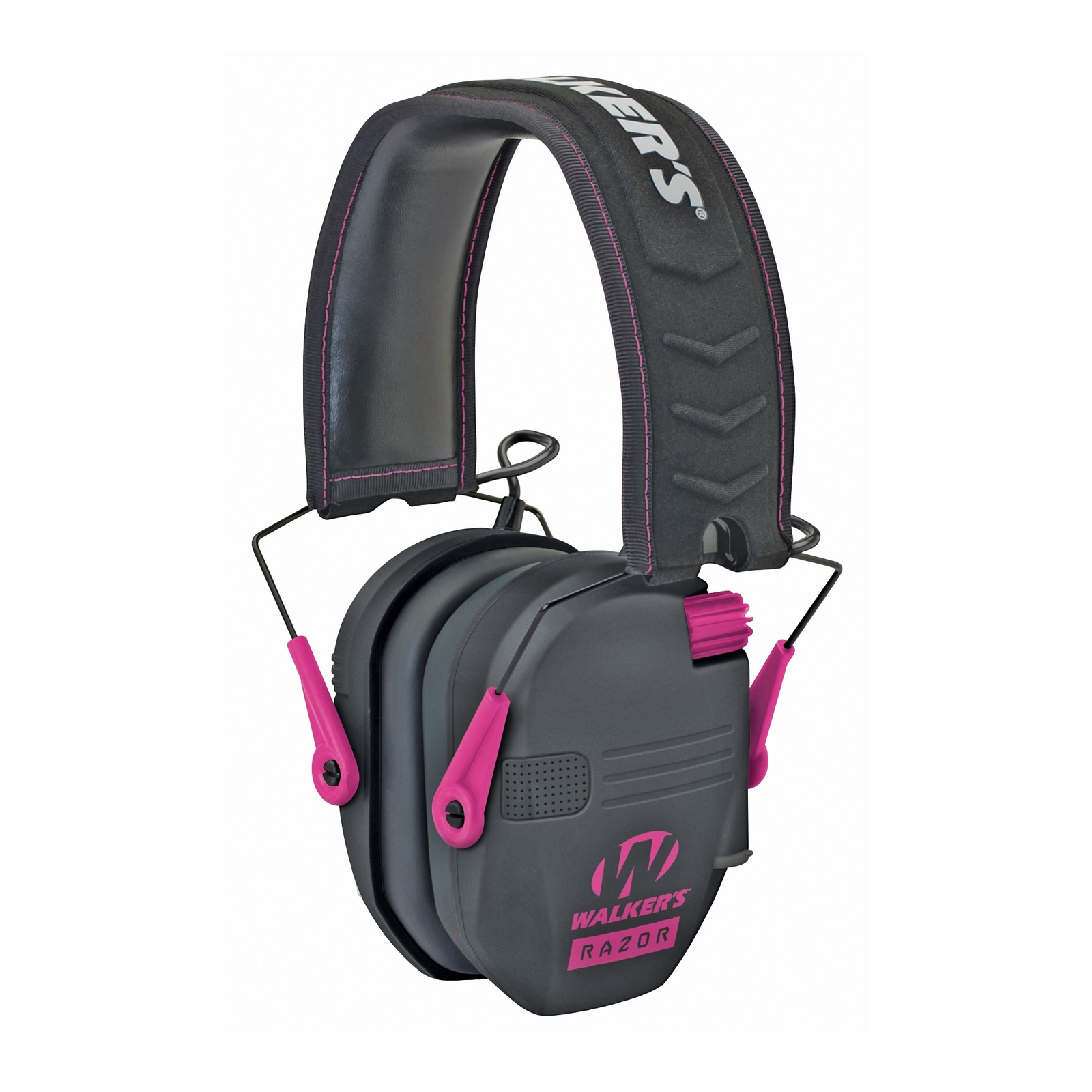Walker's Razor Slim Dual Electronic Hearing Protection Black With Pink - GWP-RSE