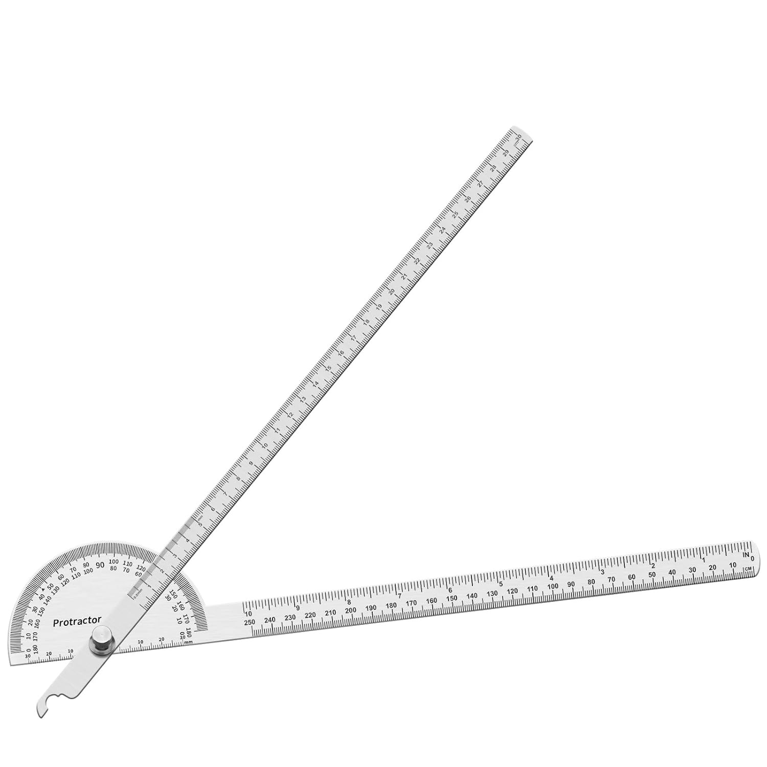 Stainless Steel Angle Protractor -180° Two Arm Ruler Adjustable Finder Angle