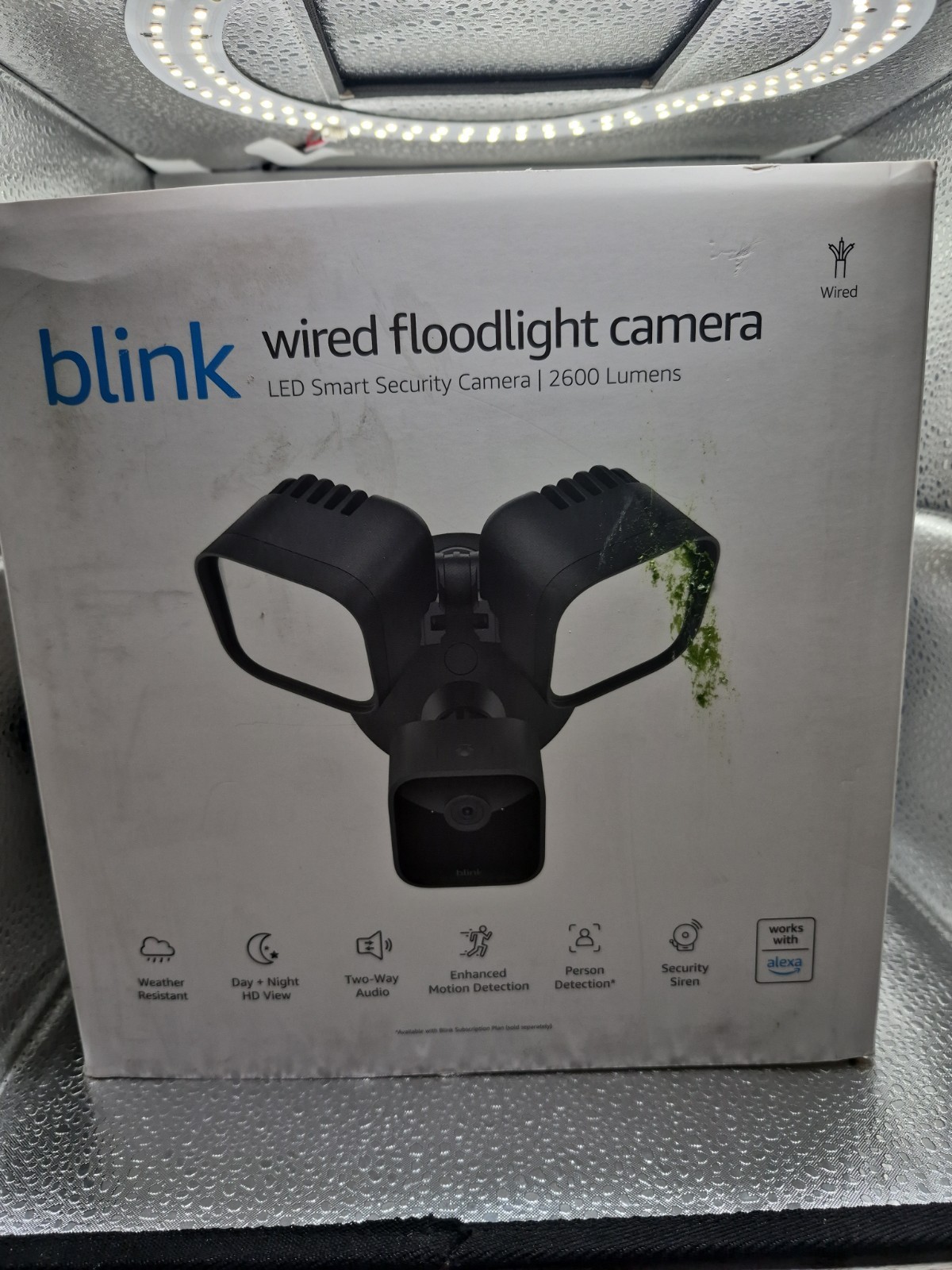 NEW Blink Wired Floodlight Camera HD Smart Security Cam Alexa Sealed - Black