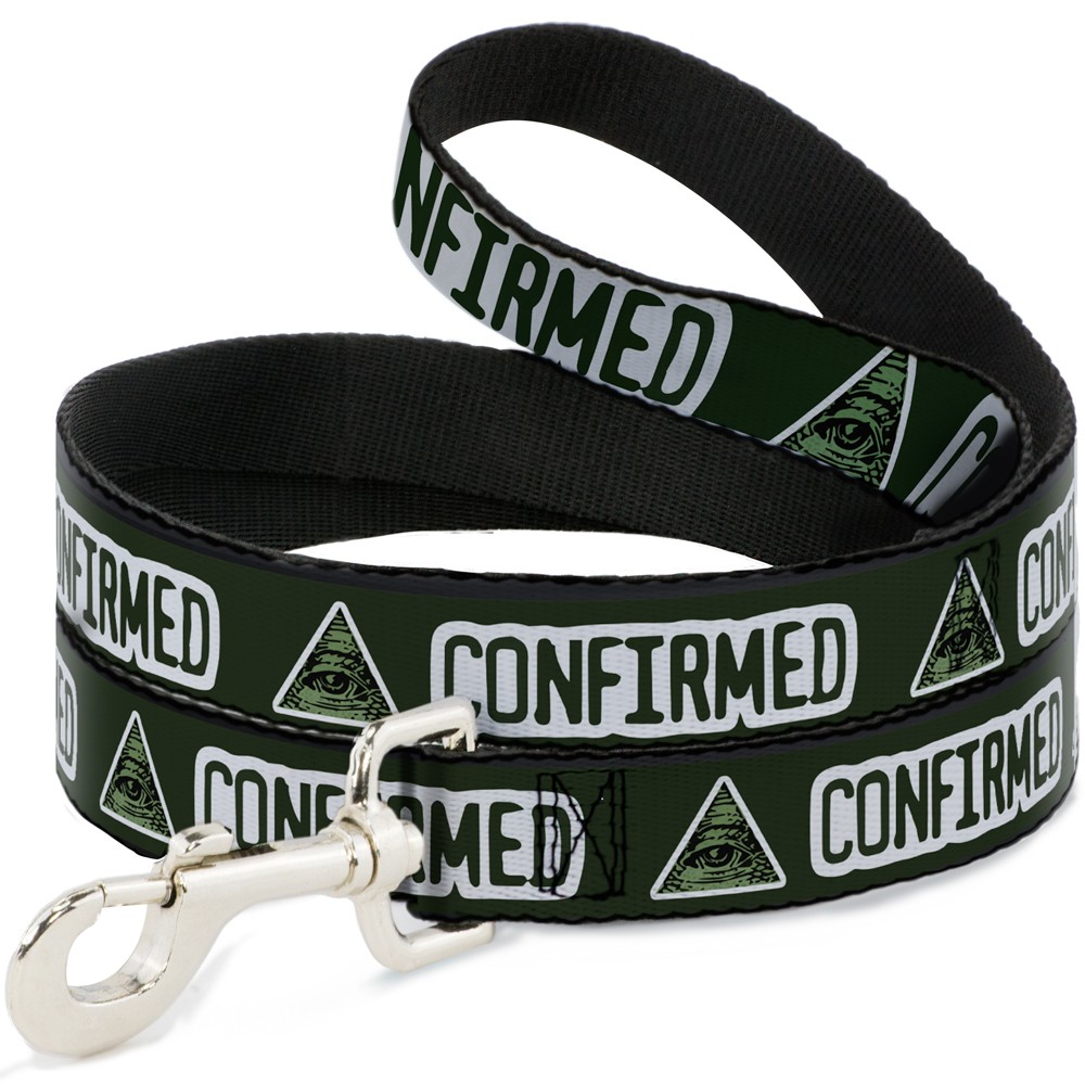 Dog Leash 6-FEET Illuminati CONFIRMED Greens/White NARROW 0.5"