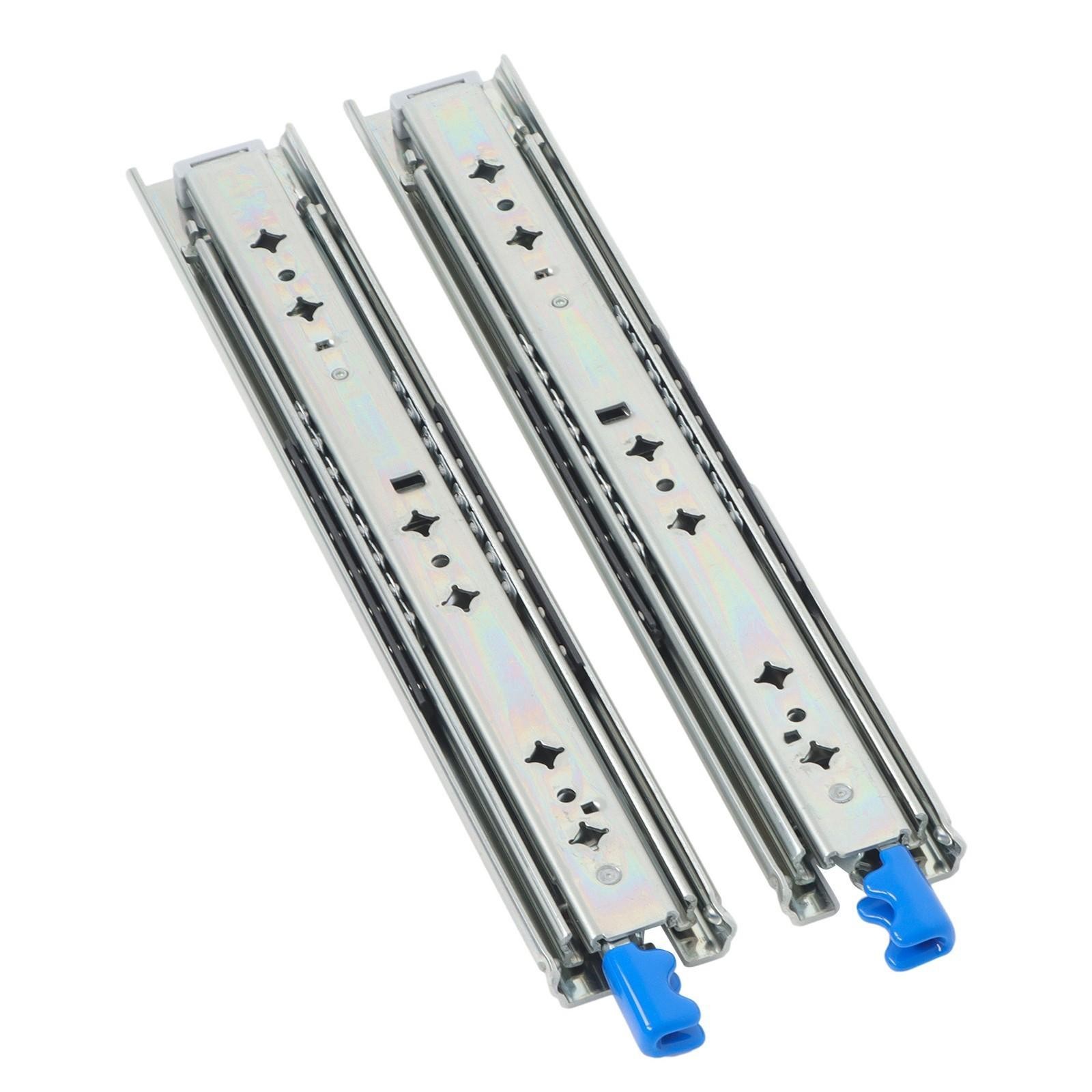 1 Pair Locking Drawer Slides 14 Inch Lock & Full Extension 250 lbs Load Capacity
