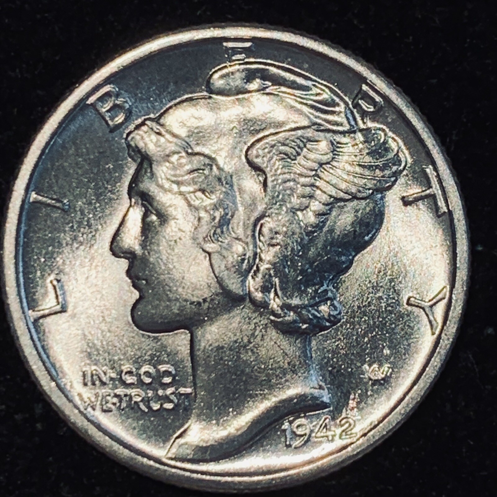 1942 P FSB MERCURY DIME! LUSTROUS GEM BU++FULL SPLIT BANDS! SO SO RARE MEGA $$$