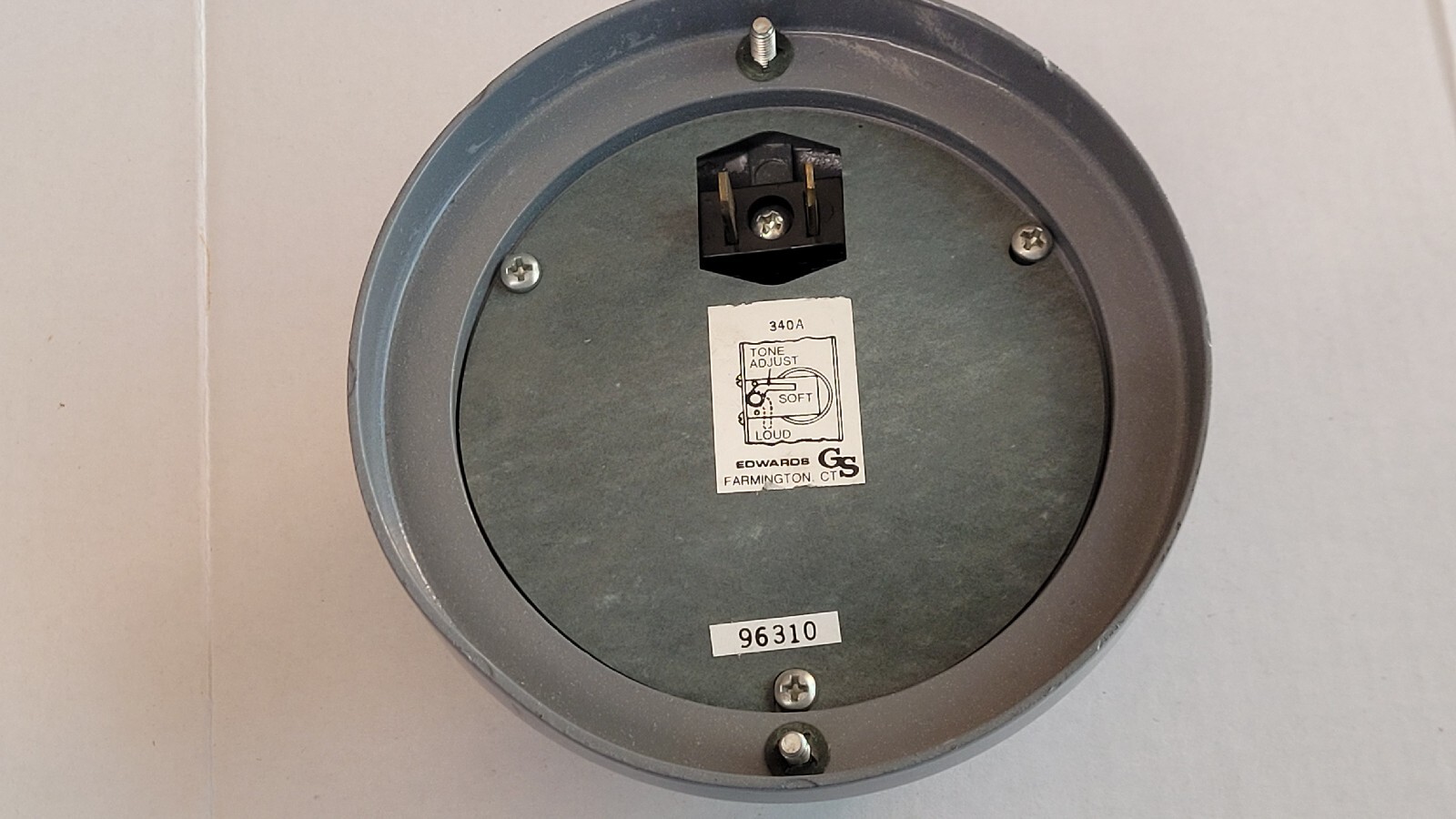 Edwards Adaptabuzzer 340A-N5 120v Audible Signal Device - Missing Backplate