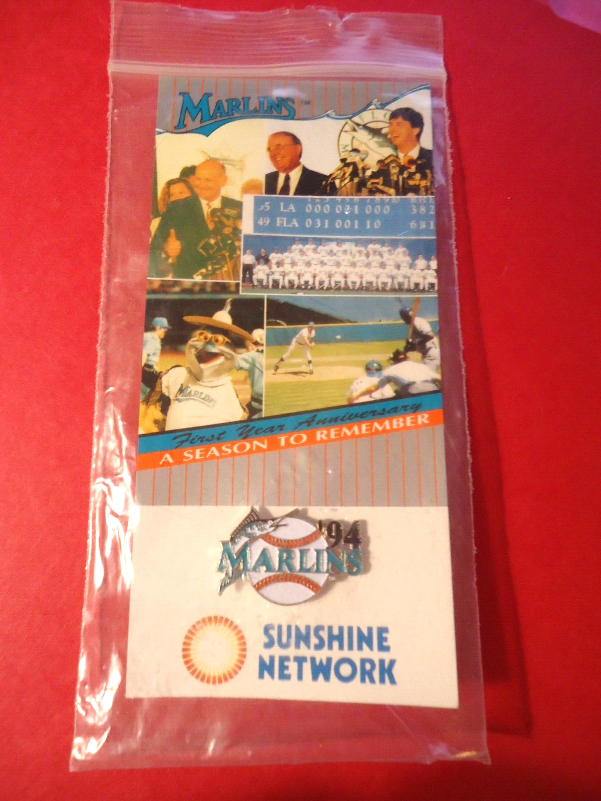 1994 Florida Marlins Baseball pin - Sunshine Network - 1st Year Anniversary