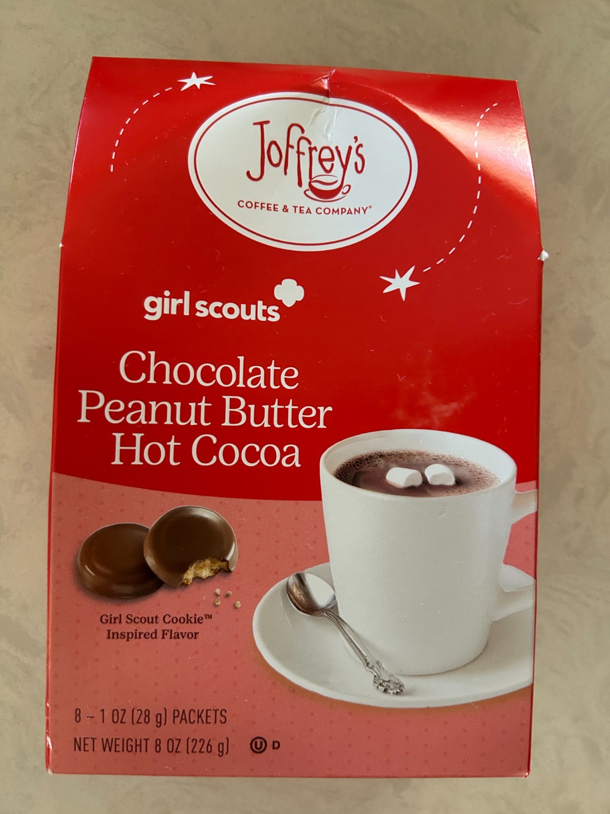 NIB Joffrey’s x Girl Scouts Chocolate Peanut Butter Hot Cocoa Packets